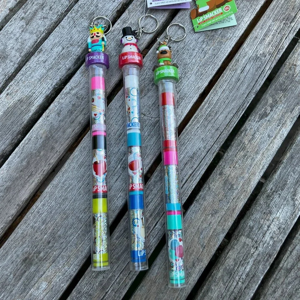 🆕 Lot of Three 3-Pack Holiday Themed Lip Smackers